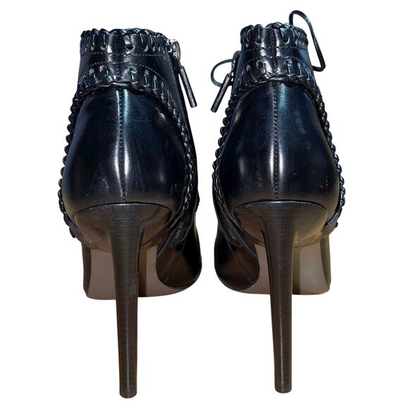 Jason Wu Boots Leather Ankle Bootie Lace Up Whip Stitch Made in Italy - Picture 4 of 11